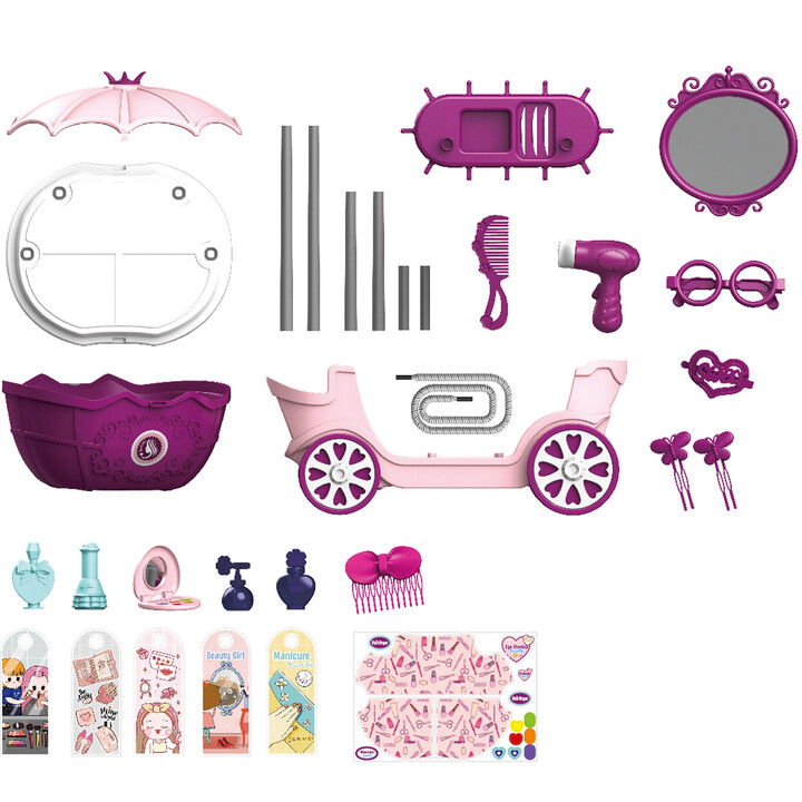 WOOPIE Beauty Salon Dressing Table on Wheels Trolley Wlizka 31 acc. 4 in 1