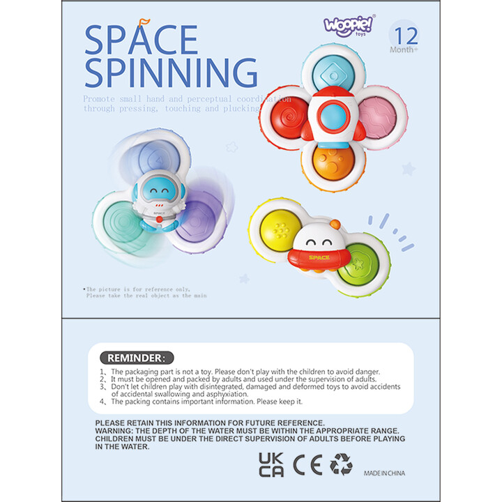 WOOPIE BABY Spinner Sensory Toy Rocket Alien Ufo 3 pcs.