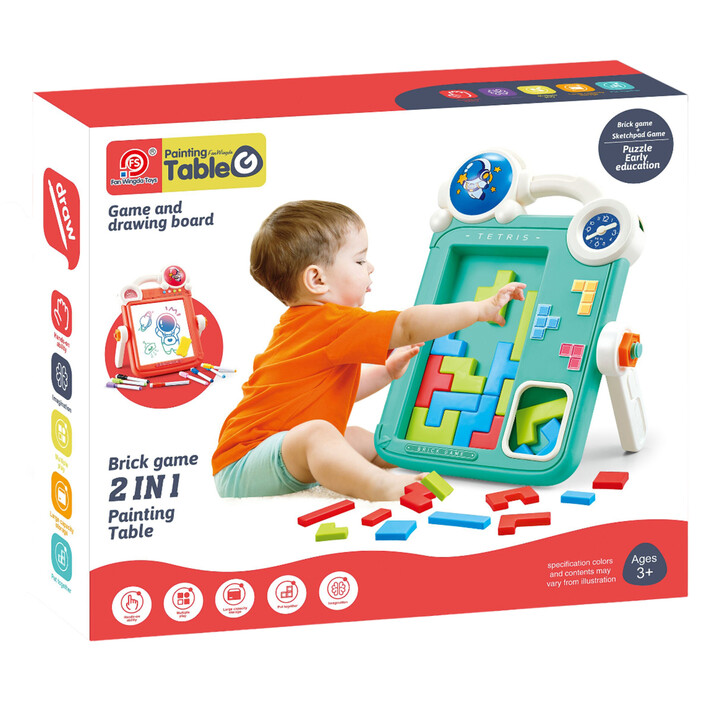 WOOPIE Double-Sided Drawing Board 2-in-1 Tetris Game