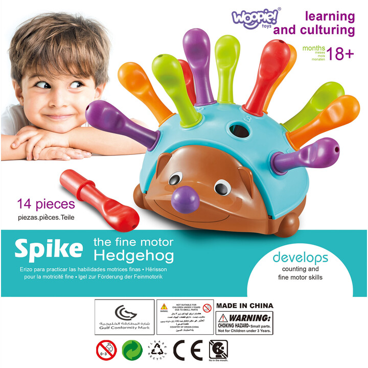 WOOPIE Hedgehog Sorter Montessori Skill Game Learning Numbers and Colors 4 in 1