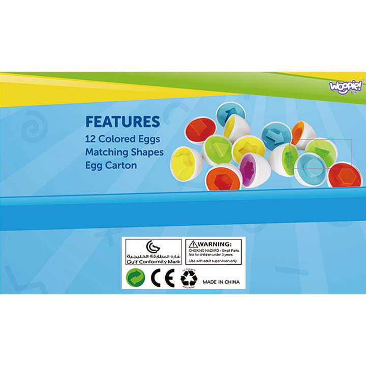 WOOPIE Montessori Egg Puzzle - Match Shapes and Colors