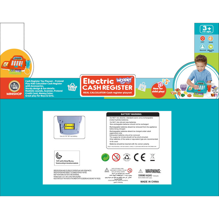 WOOPIE Cash Register with Calculator and Accessories