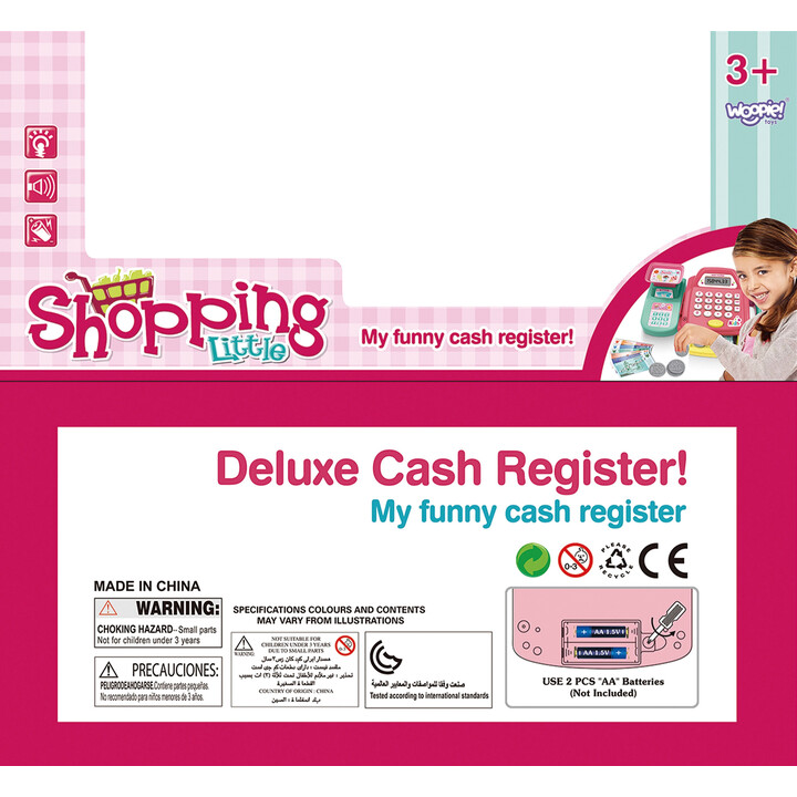 WOOPIE Cash Register with Shelf and Accessories Pink