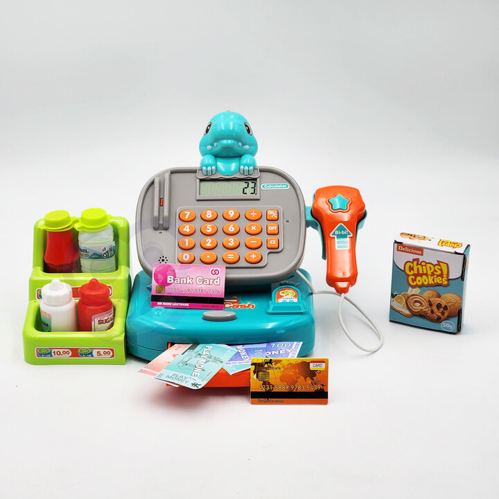 WOOPIE DINO Blue Cash Register with Shelf
