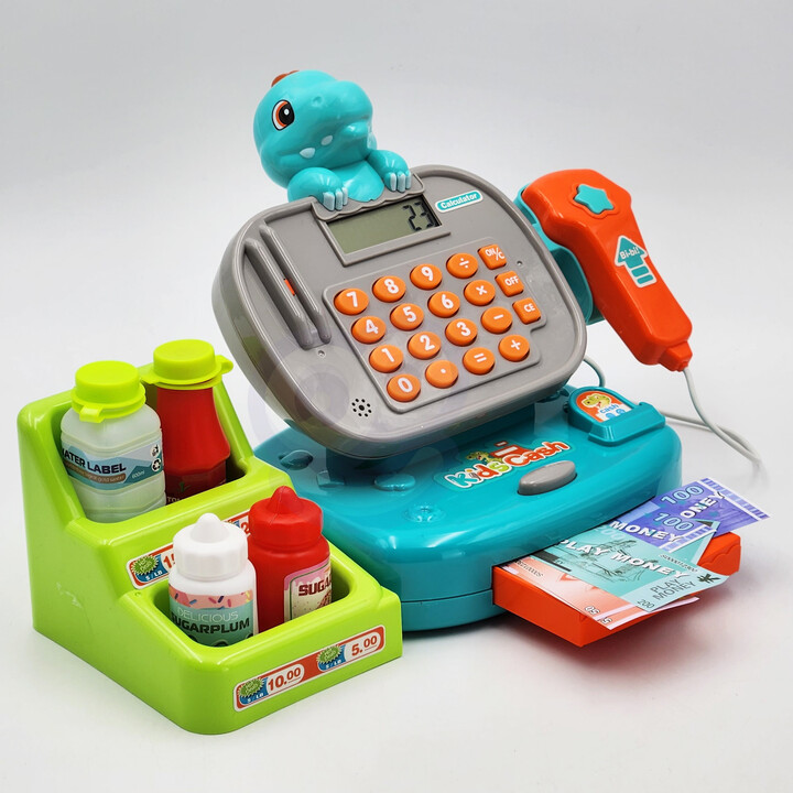 WOOPIE DINO Blue Cash Register with Shelf