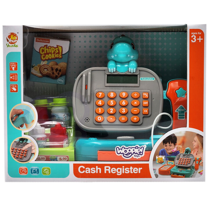 WOOPIE DINO Blue Cash Register with Shelf