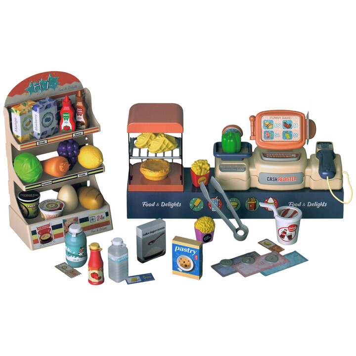 WOOPIE Shop Supermarket Cash Register 42 pcs.