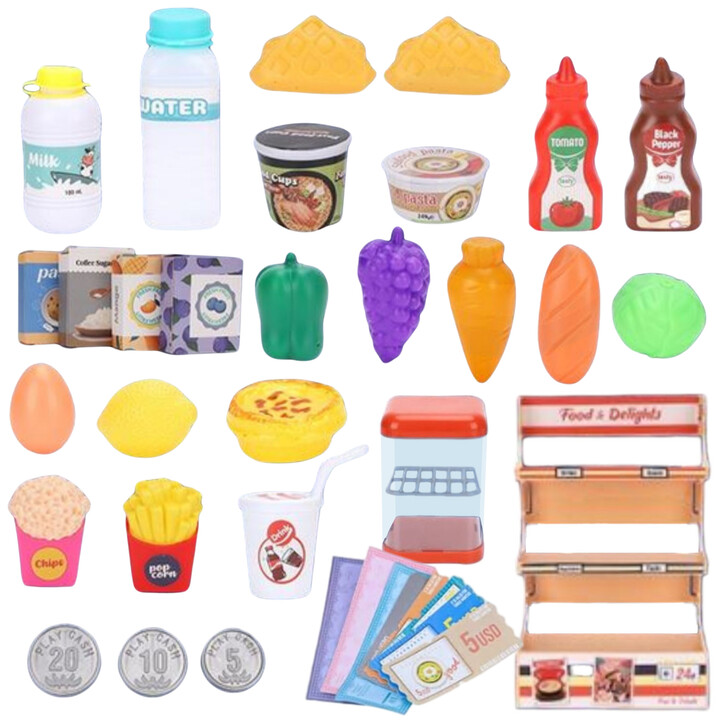 WOOPIE Shop Supermarket Cash Register 42 pcs.