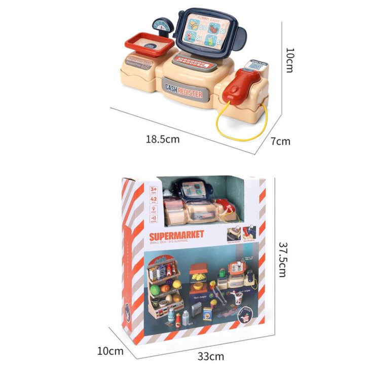 WOOPIE Shop Supermarket Cash Register 42 pcs.