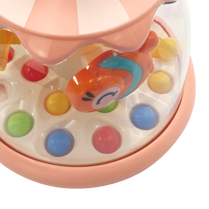 WOOPIE BABY Colorful Animals Pink Spinning Top with Balls Carousel
