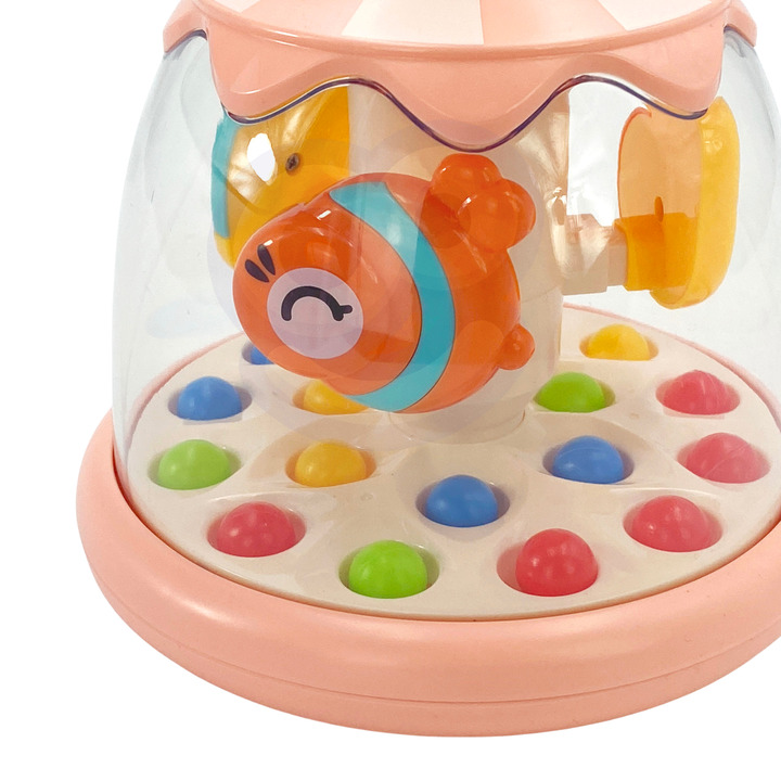WOOPIE BABY Colorful Animals Pink Spinning Top with Balls Carousel