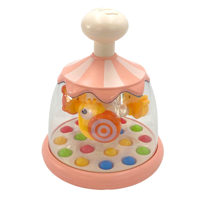 WOOPIE BABY Colorful Animals Pink Spinning Top with Balls Carousel