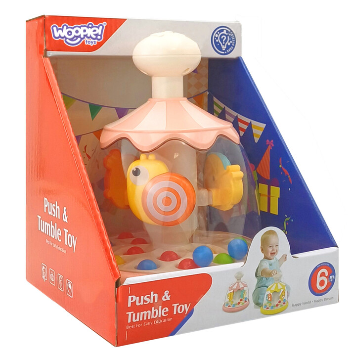 WOOPIE BABY Colorful Animals Pink Spinning Top with Balls Carousel