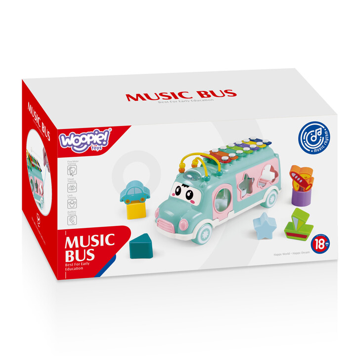 WOOPIE BABY Musical Car Sorter with Cymbals Green