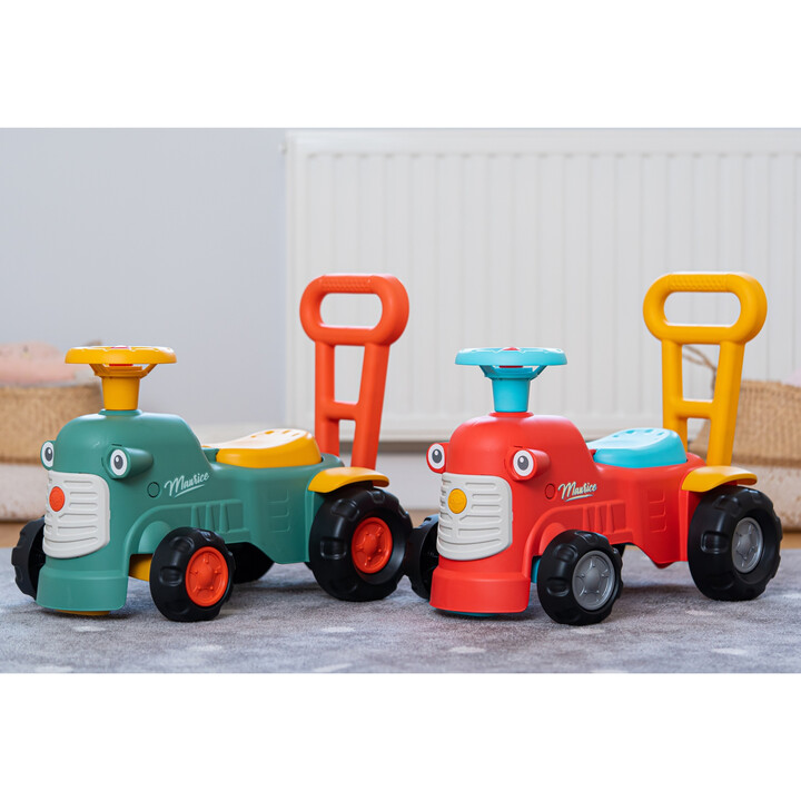 FALK Maurice Ride-on Tractor Green Pusher Pusher Storage Box for 1-3 Years