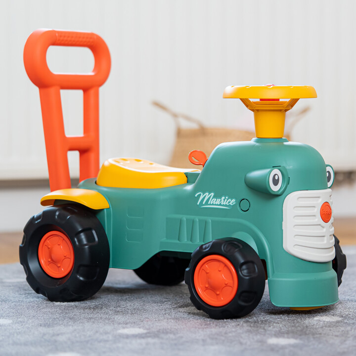 FALK Maurice Ride-on Tractor Green Pusher Pusher Storage Box for 1-3 Years