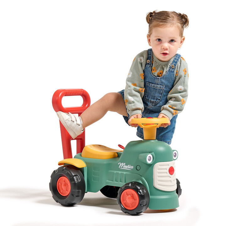 FALK Maurice Ride-on Tractor Green Pusher Pusher Storage Box for 1-3 Years