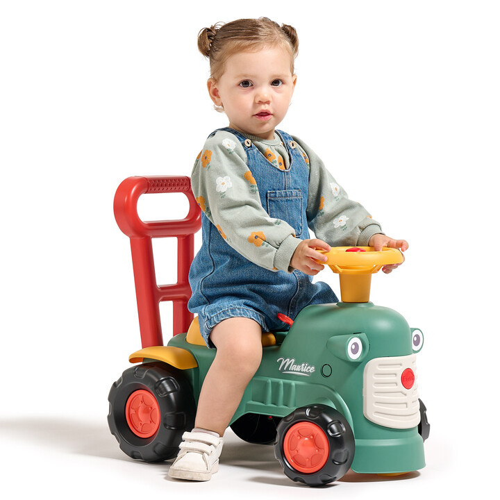 FALK Maurice Ride-on Tractor Green Pusher Pusher Storage Box for 1-3 Years