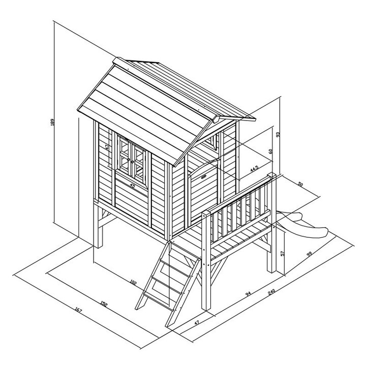 AXI House on Stilts with Slide 118 cm