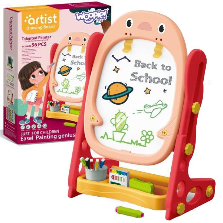 WOOPIE Double-Sided Magnetic Board for Drawing and Learning Numbers and Letters 56 pcs.