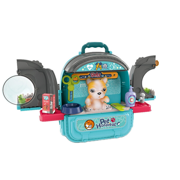 WOOPIE Little Veterinarian Set 3in1 House in a Backpack Dog