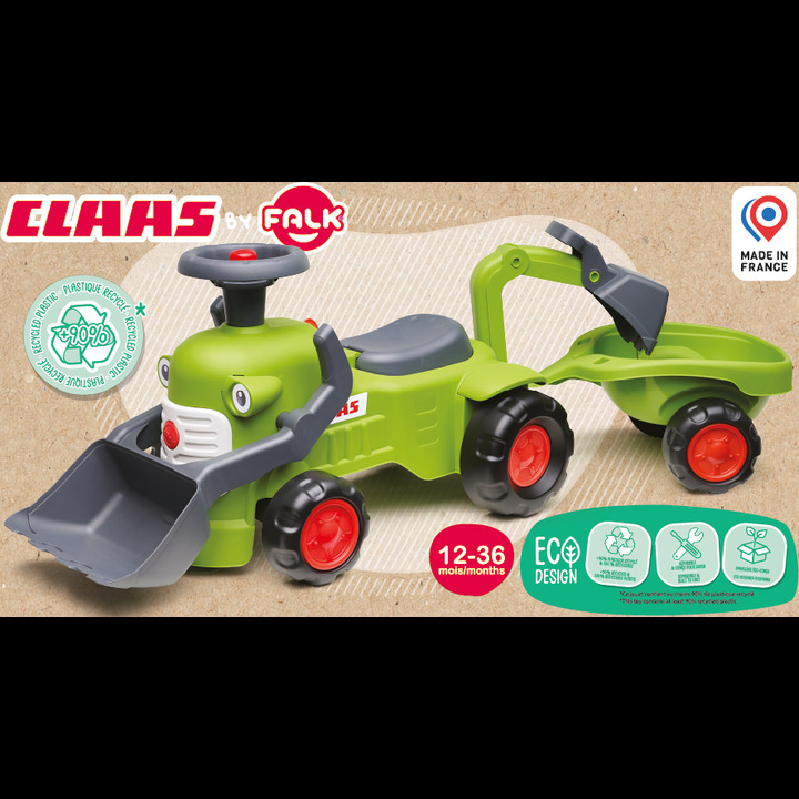 FALK Claas Ride-on Tractor with Trailer, Loader and Bucket