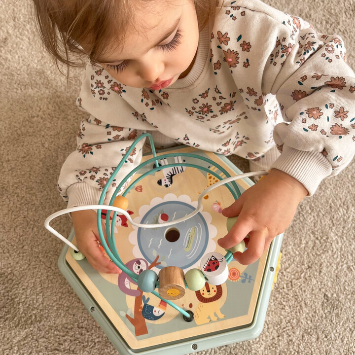 TOOKY TOY Interaktywny Drewniany Sześciokąt Montessori Otwierane Pudełko
