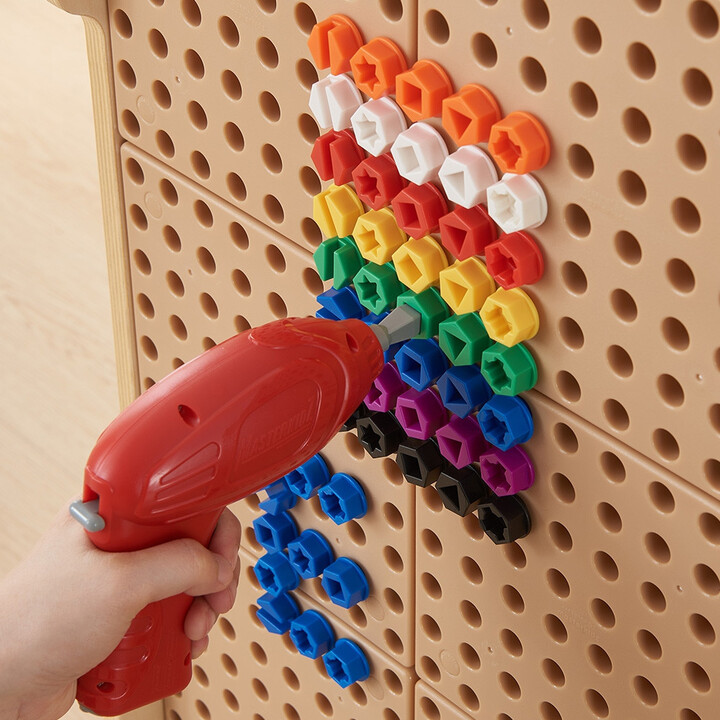 MASTERKIDZ Colorful Screws 5 Shapes for STEM Creative Board 512 Pieces Mix Colors