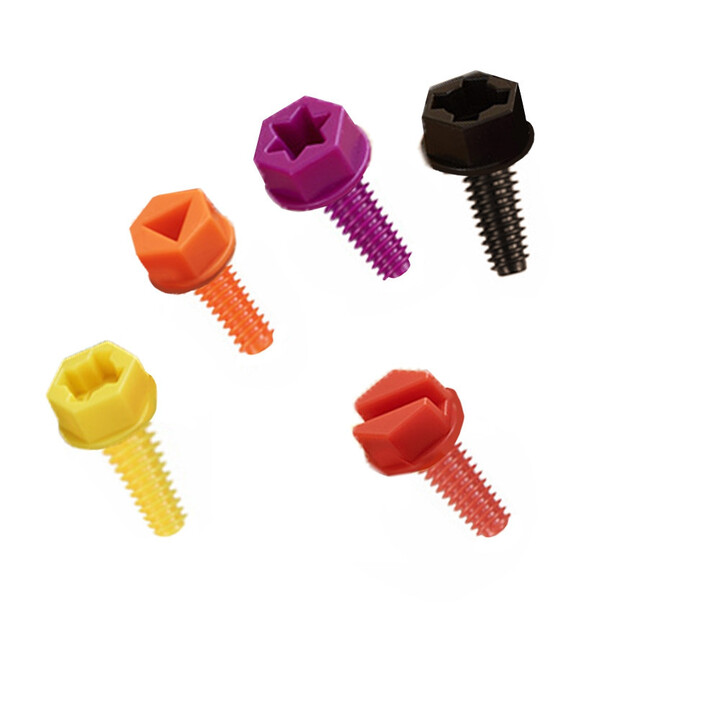 MASTERKIDZ Colorful Screws 5 Shapes for STEM Creative Board 512 Pieces Mix Colors
