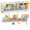 CLASSIC WORLD Wooden Train with Blocks to Pull Ocean 28pcs