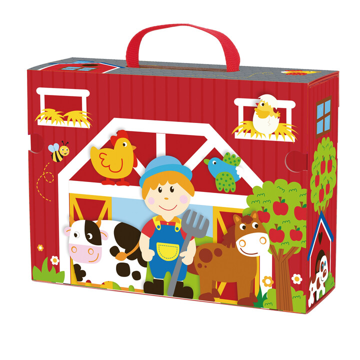 TOOKY TOY Wooden Farm in a Suitcase Figures Vehicles