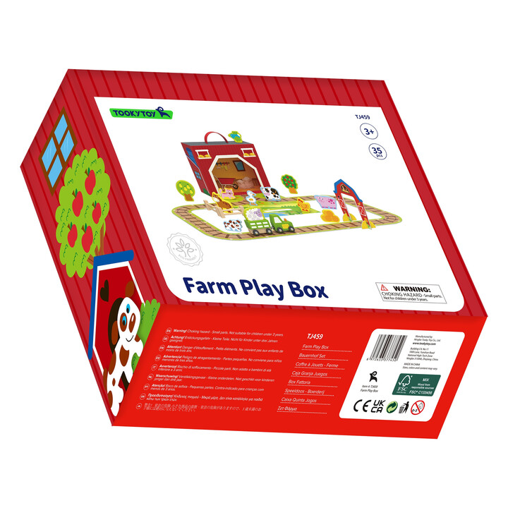 TOOKY TOY Wooden Farm in a Suitcase Figures Vehicles