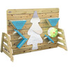 CLASSIC WORLD EDU Wooden Sand Play Wall with Bench and Mirror