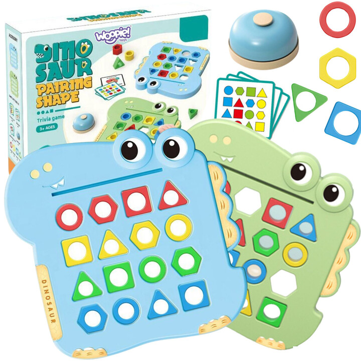 WOOPIE Montessori Dinosaur Puzzle Match Shapes Skill Game