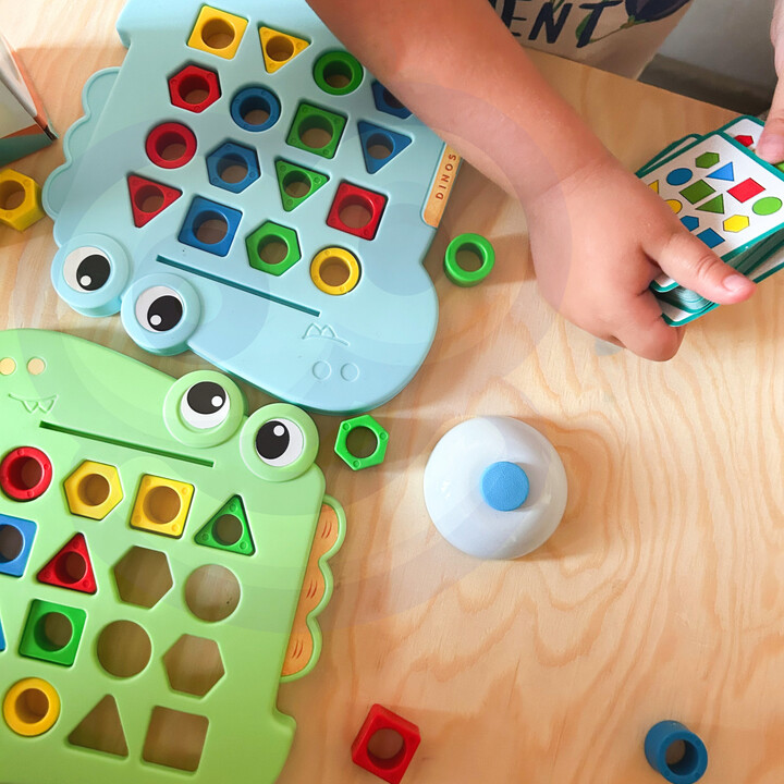 WOOPIE Montessori Dinosaur Puzzle Match Shapes Skill Game
