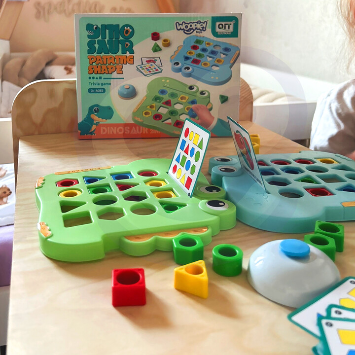 WOOPIE Montessori Dinosaur Puzzle Match Shapes Skill Game