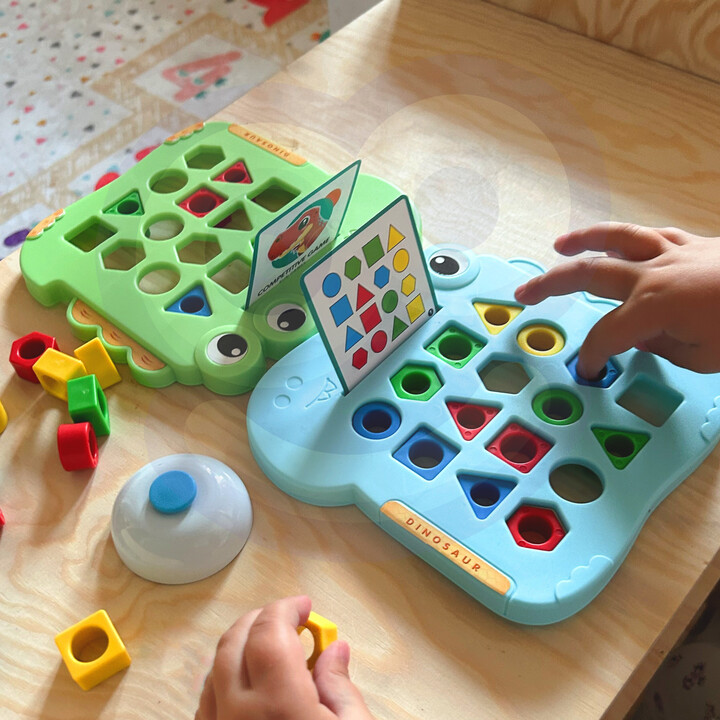 WOOPIE Montessori Dinosaur Puzzle Match Shapes Skill Game