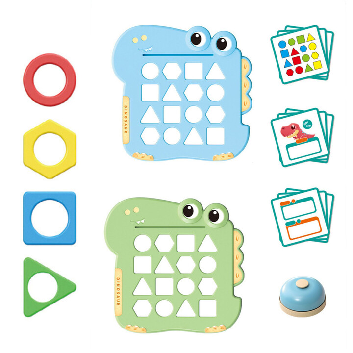 WOOPIE Montessori Dinosaur Puzzle Match Shapes Skill Game