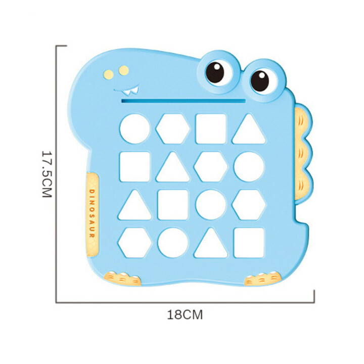 WOOPIE Montessori Dinosaur Puzzle Match Shapes Skill Game