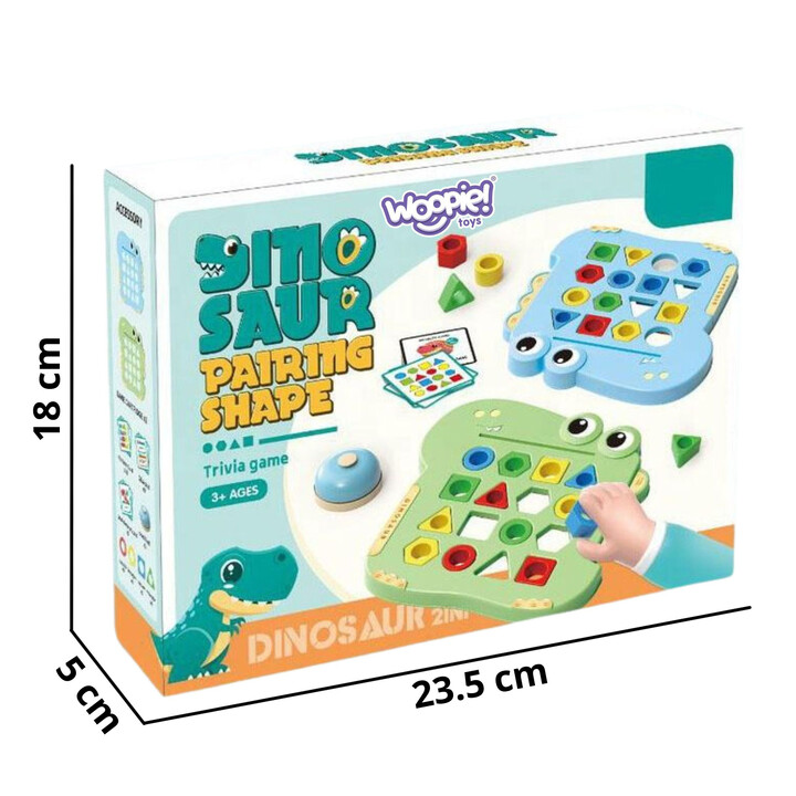 WOOPIE Montessori Dinosaur Puzzle Match Shapes Skill Game