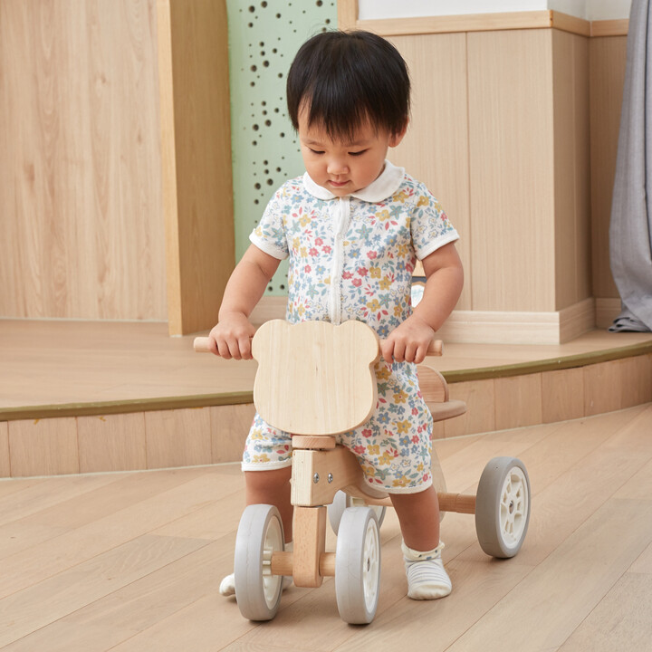 VIGA PolarB Wooden Polar Bear Ride-On with Soft Wheels