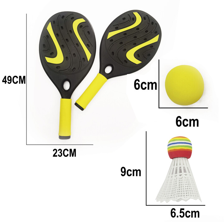 WOOPIE Rocket with Foam Ball and Shuttlecock - Beach and Garden Set