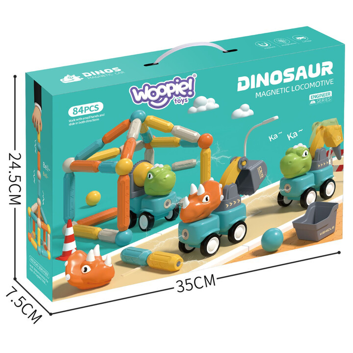WOOPIE Magnetic Building Blocks Dinosaurs 84 pcs.