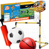 WOOPIE 2-in-1 Basketball Set: Soccer Goal + Balls and Pump