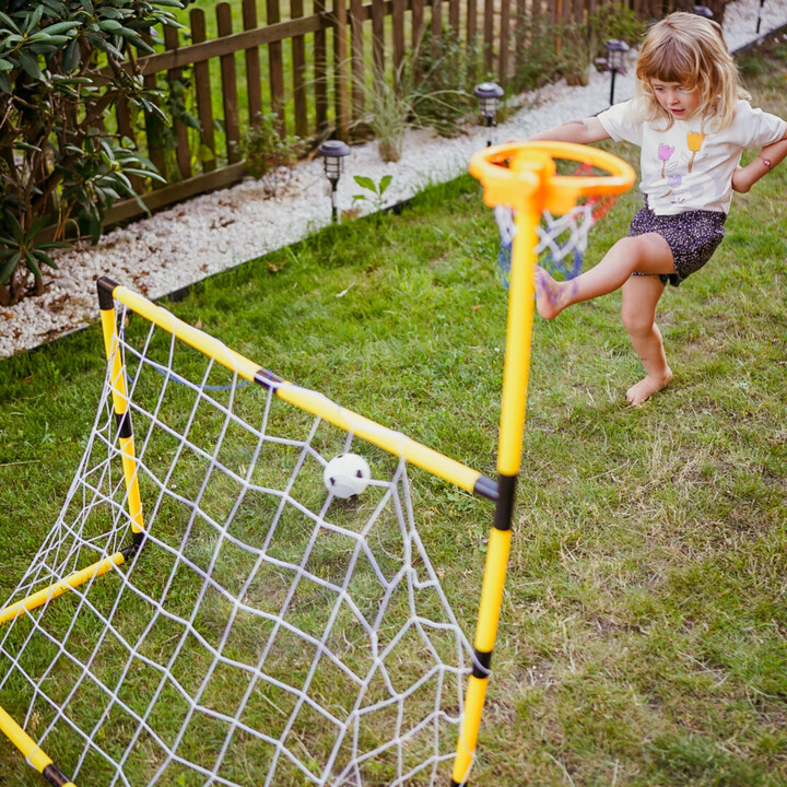 WOOPIE 2-in-1 Basketball Set: Soccer Goal + Balls and Pump
