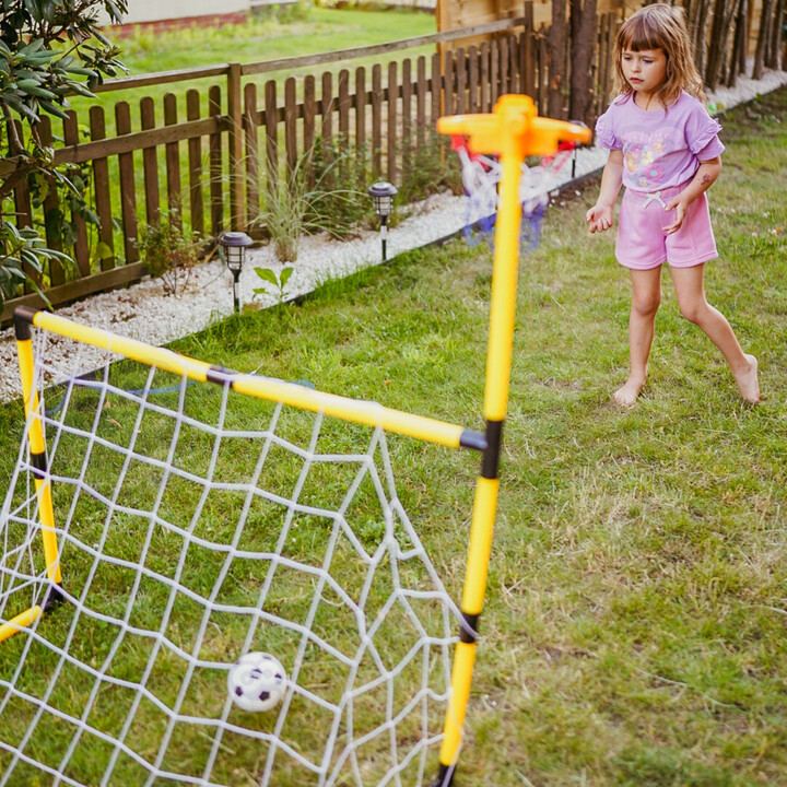 WOOPIE 2-in-1 Basketball Set: Soccer Goal + Balls and Pump