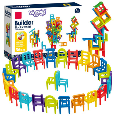 WOOPIE Arcade Game Block Puzzle Balancing Chairs 36 pcs.