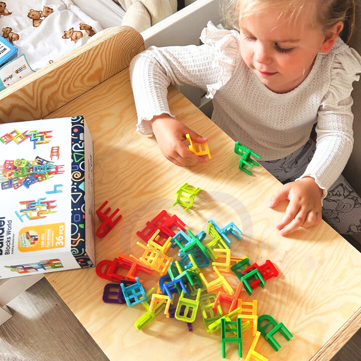 WOOPIE Arcade Game Block Puzzle Balancing Chairs 36 pcs.