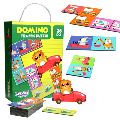 WOOPIE Educational Game Transport Animals Montessori Domino Puzzle