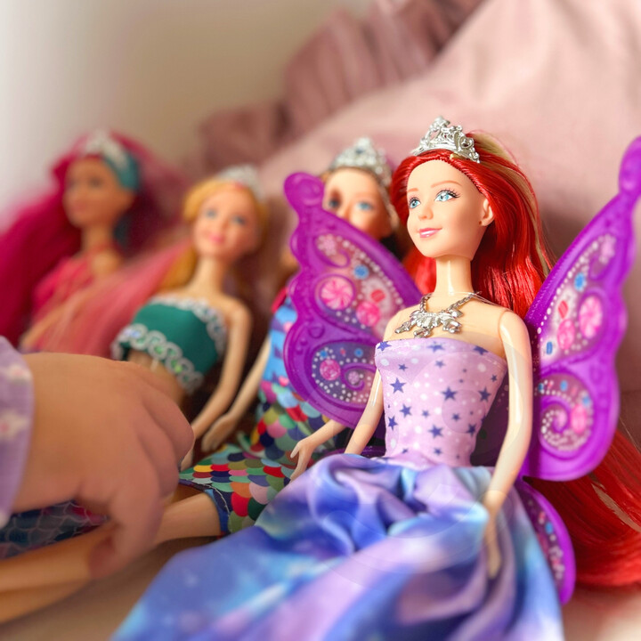 WOOPIE Set of 4 Magical Princesses - 4-in-1 Doll Box with Accessories